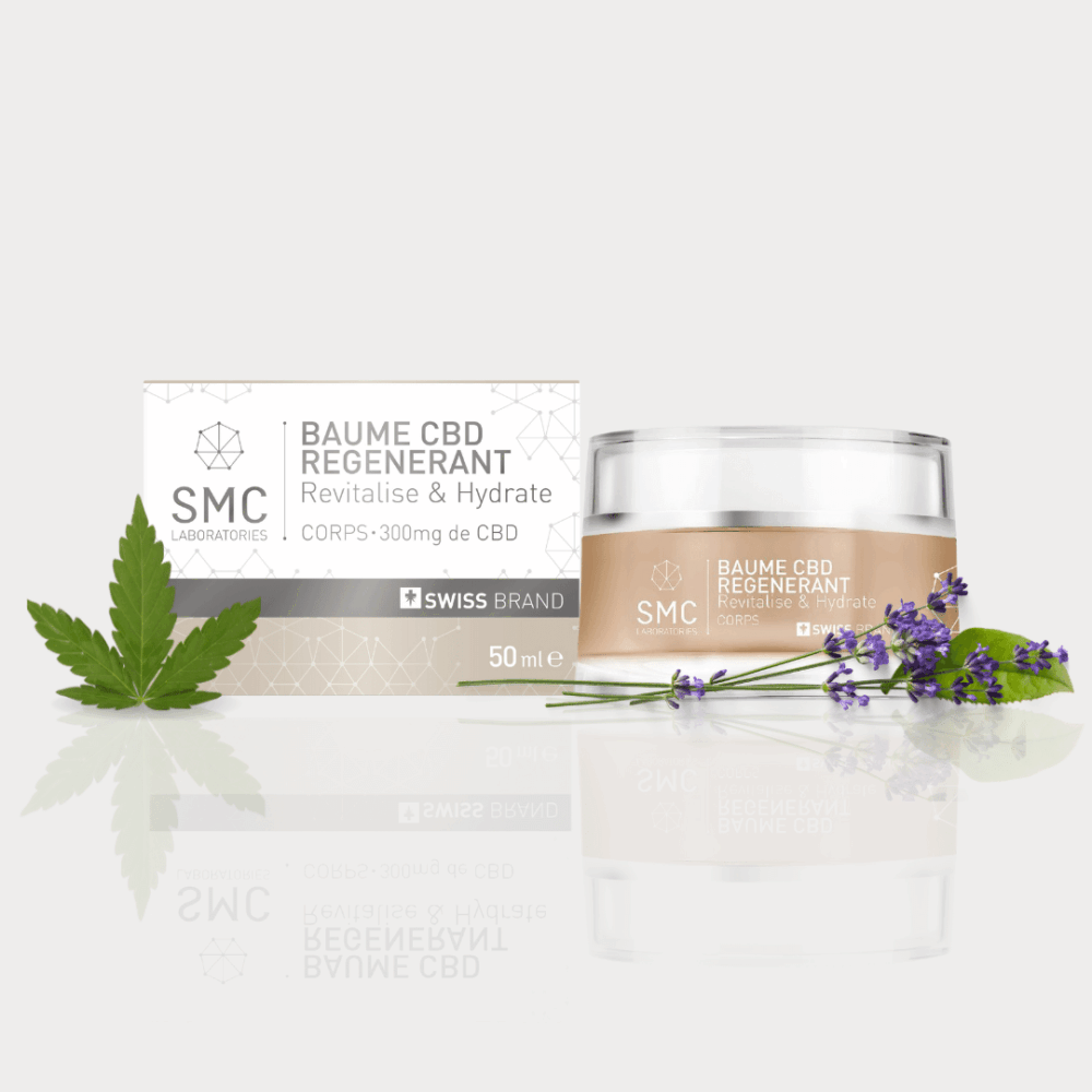 Baume régénérant au CBD Swiss Medical Cannabis avec extrait de chanvre, et plantes apaisantes