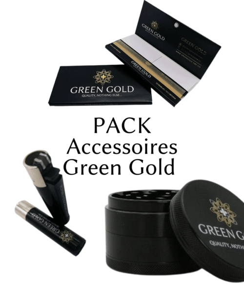 Briquet + Feuille Green Gold + Grinder